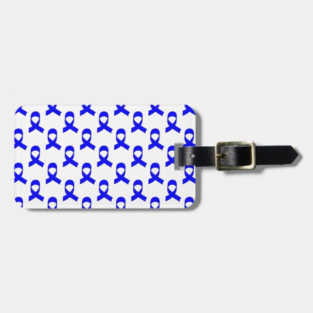 Etiqueta Para Maletas Patrón de cinta azul (Frente Horizontal)