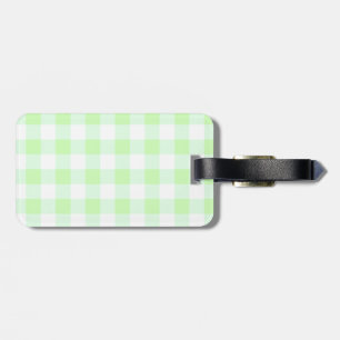Etiqueta Para Maletas Patrón de comprobación de Gingham verde claro