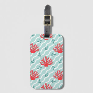 Etiqueta Para Maletas Patrón de coral rojo 1