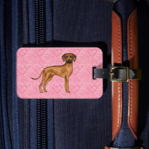 Etiqueta Para Maletas Patrón de corazón de amor de perro Rhodesian Ridge