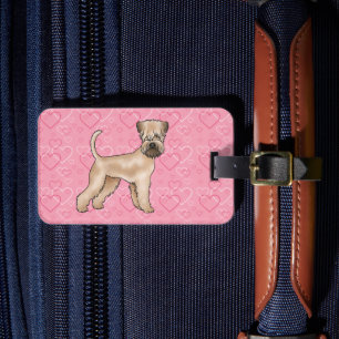 Etiqueta Para Maletas Patrón de corazón de amor de perro Terrier de trig