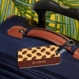 Etiqueta Para Maletas Patrón de donuts marrones de chocolate