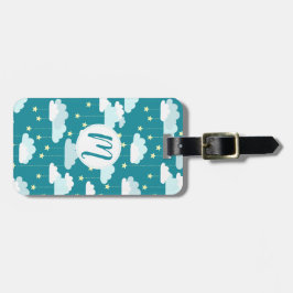 Etiqueta Para Maletas Patrón de Estrellas y Nubes de Caída