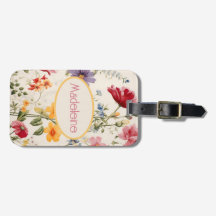 patrón de flor vintage en colores suaves con nombr