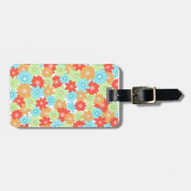 ETIQUETA PARA MALETAS PATRÓN DE FLORES (Frente Horizontal)
