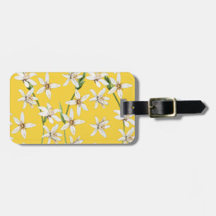 Etiqueta Para Maletas Patrón de flores de limón de verano chinoiserie
