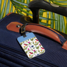 Patrón de flores silvestres con monograma moderno
