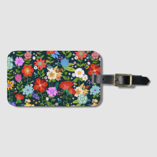 Etiqueta Para Maletas Patrón de flores sin soldadura Ditsy