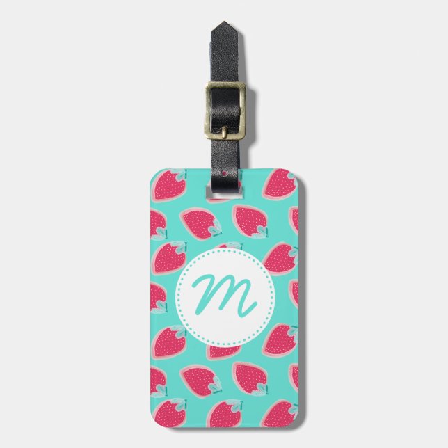 Etiqueta Para Maletas Patrón de fresa de fresa (Frente Vertical)