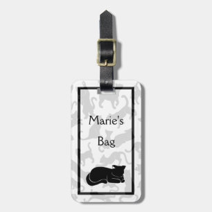 Etiqueta Para Maletas Patrón de gato negro