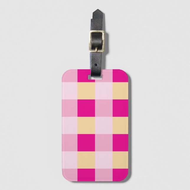 Etiqueta Para Maletas Patrón de Gingham (Anverso vertical)