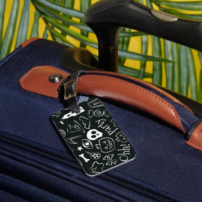 Etiqueta Para Maletas Patrón de Halloween 1 (Anverso In situ 1)