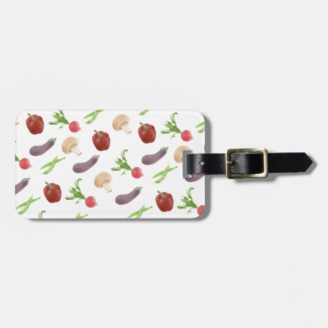 Etiqueta Para Maletas Patrón de Ilustracion vegetal (Frente Horizontal)