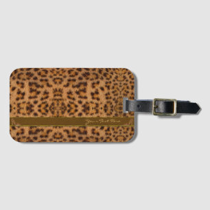 Etiqueta Para Maletas Patrón de Jaguar Femenino Lindo Estampado de Anima