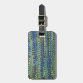 Etiqueta Para Maletas Patrón de jardín del Marbling Molly verde moderno