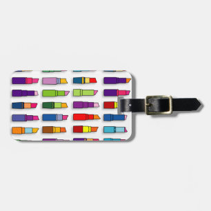 Etiqueta Para Maletas Patrón de labiales trendy y femenino
