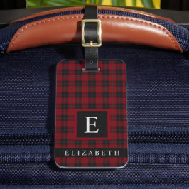 Etiqueta Para Maletas Patrón de marcado rojo oscuro personalizado de col