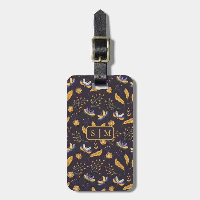 Etiqueta Para Maletas Patrón de mariposa moscal (Frente Vertical)