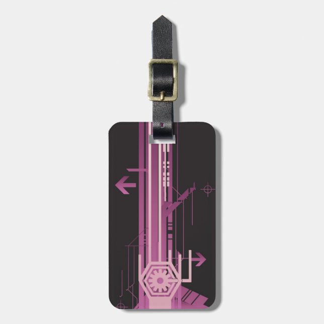 Etiqueta Para Maletas Patrón de medio tono técnico (Frente Vertical)