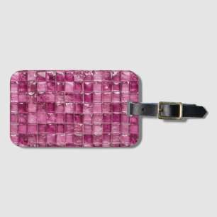 Etiqueta Para Maletas Patrón de mosaico rosa