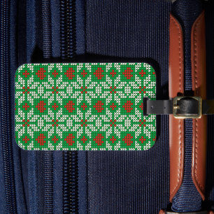 Etiqueta Para Maletas Patrón de Navidad tejido