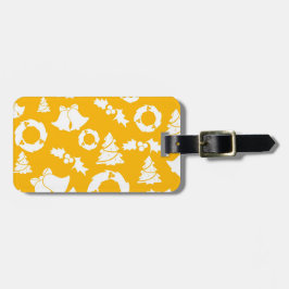 Etiqueta Para Maletas Patrón de Navidades amarillos