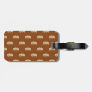 Etiqueta Para Maletas Patrón de oso pardo y marrón de albarda