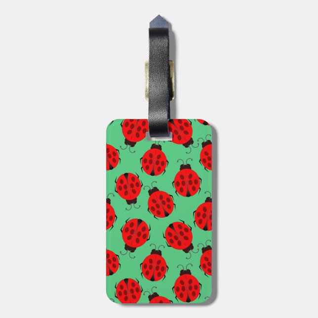 Etiqueta Para Maletas Patrón de parásitos rojos (Atrás Vertical)