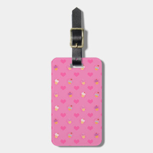 Etiqueta Para Maletas Patrón de pastel rosa