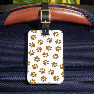 Etiqueta Para Maletas Patrón De Patas, Patas De Perro, Rutas De Oro Nara