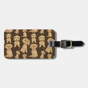 Etiqueta Para Maletas Patrón de perro Marrón labradoodle goldendoodle
