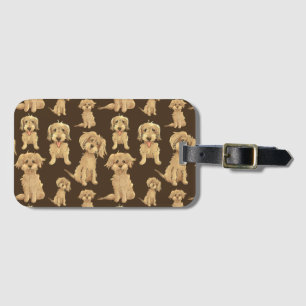 Etiqueta Para Maletas Patrón de perro Marrón labradoodle goldendoodle Br