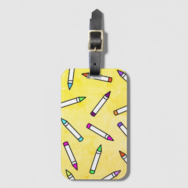 Etiqueta Para Maletas Patrón de personalizado Crayon (Anverso vertical)