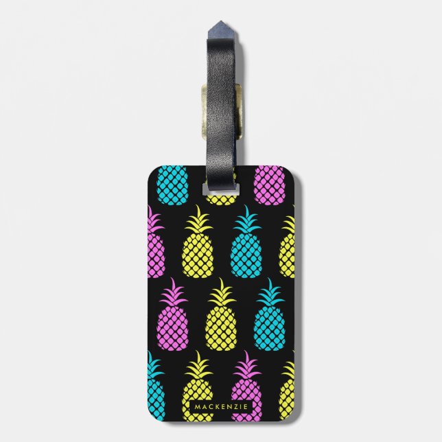 Etiqueta Para Maletas Patrón de piña (Atrás Vertical)