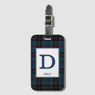 Etiqueta Para Maletas Patrón de placa azul Daly Tartan