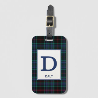 Etiqueta Para Maletas Patrón de placa azul Daly Tartan