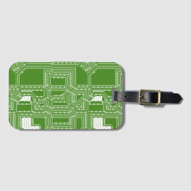 Etiqueta Para Maletas patrón de placa de computadora (Anverso horizontal)