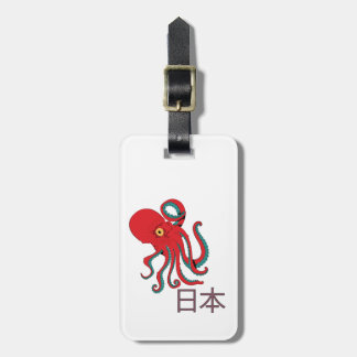 Etiqueta Para Maletas Patrón de pulpo japonés