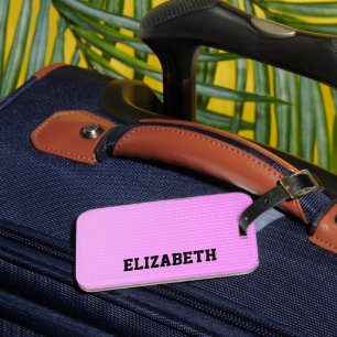 Etiqueta Para Maletas Patrón de puntos blancos rosados