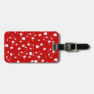 Etiqueta Para Maletas patrón de puntos con hongo de toadstool rojo