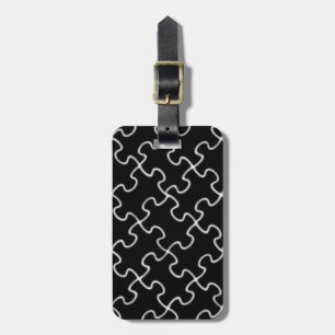 Etiqueta Para Maletas patrón de puzzle negro