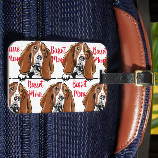 Etiqueta Para Maletas Patrón de raza de perro de mamá Basset