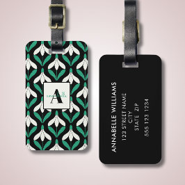 Etiqueta Para Maletas Patrón de Snowdrop moderno de Retro Scandi Mid Cen