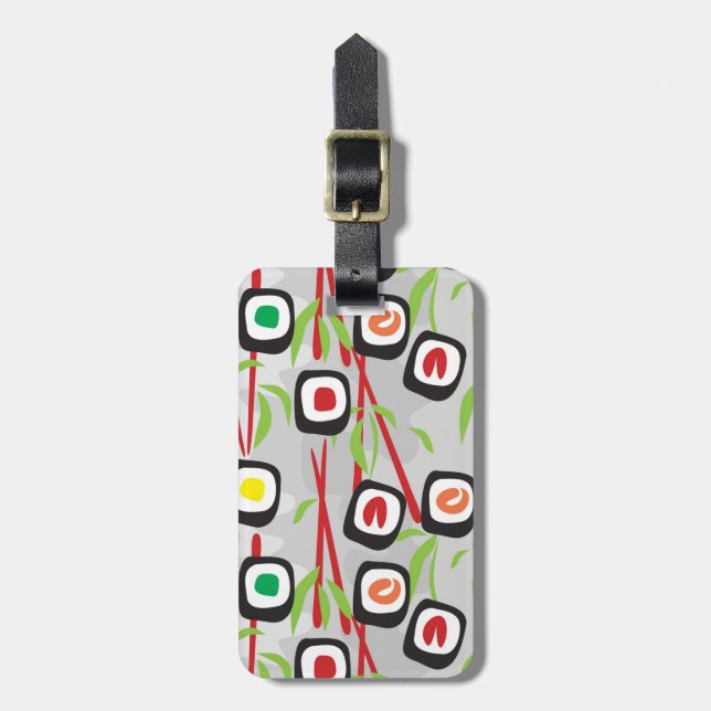 Etiqueta Para Maletas Patrón de sushi (Frente Vertical)