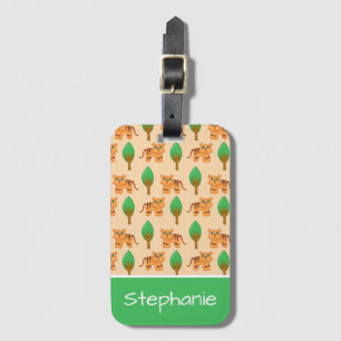 Etiqueta Para Maletas Patrón de tigre Personalizado lindo personalizado