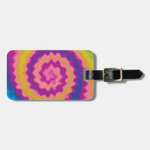 Etiqueta Para Maletas Patrón de tintes retro colorido y burro