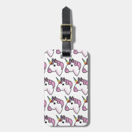 Etiqueta Para Maletas Patrón de Unicornio Adorable