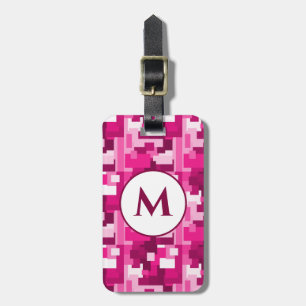 Etiqueta Para Maletas Patrón de vídeo digital de color rosa caliente con