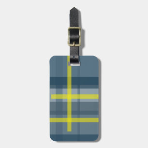 Etiqueta Para Maletas Patrón de yeso azul y amarillo