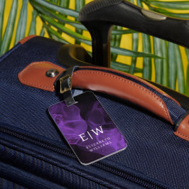 Etiqueta Para Maletas Patrón elegante monograma moderno minimalista